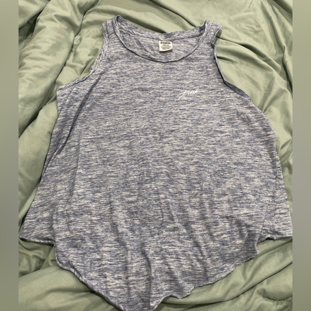Pink‎ women’s flowy gray big logo on back workout tank large